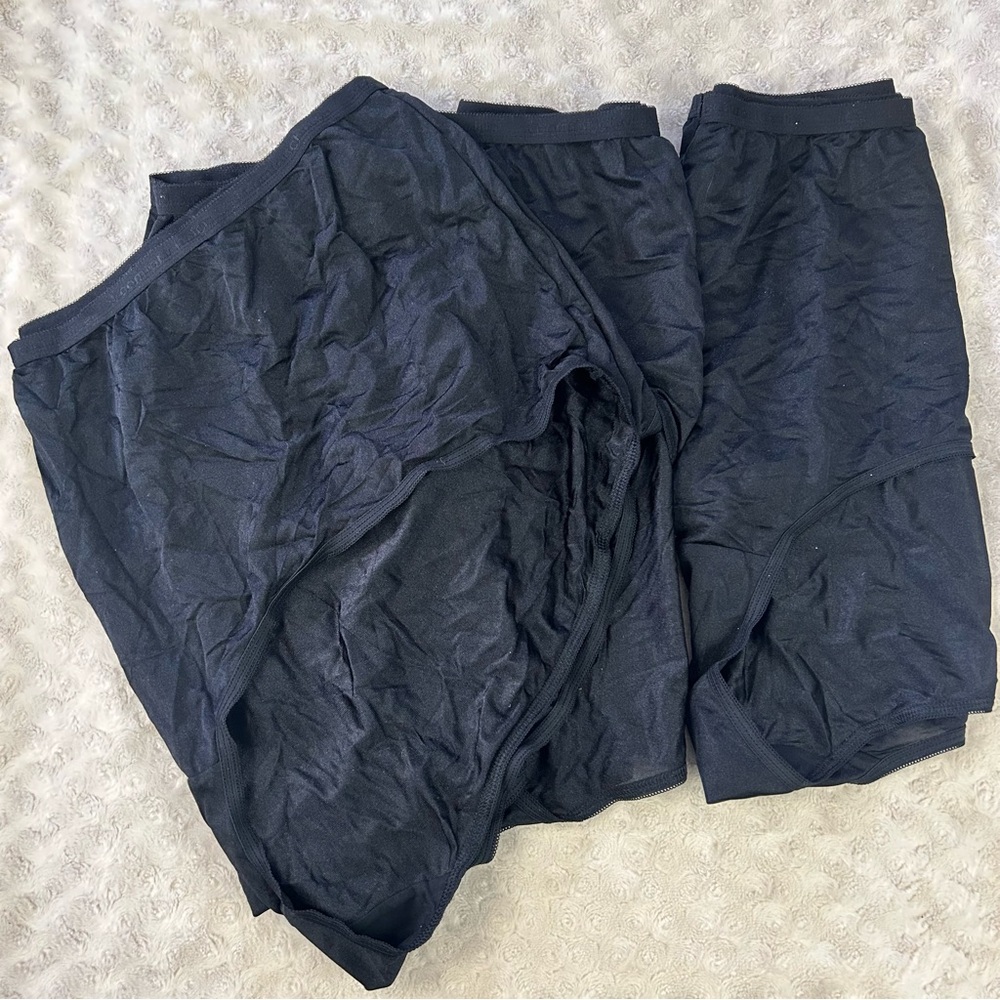 Comfort Choice Nylon Briefs Underwear Size 15 Solid Black